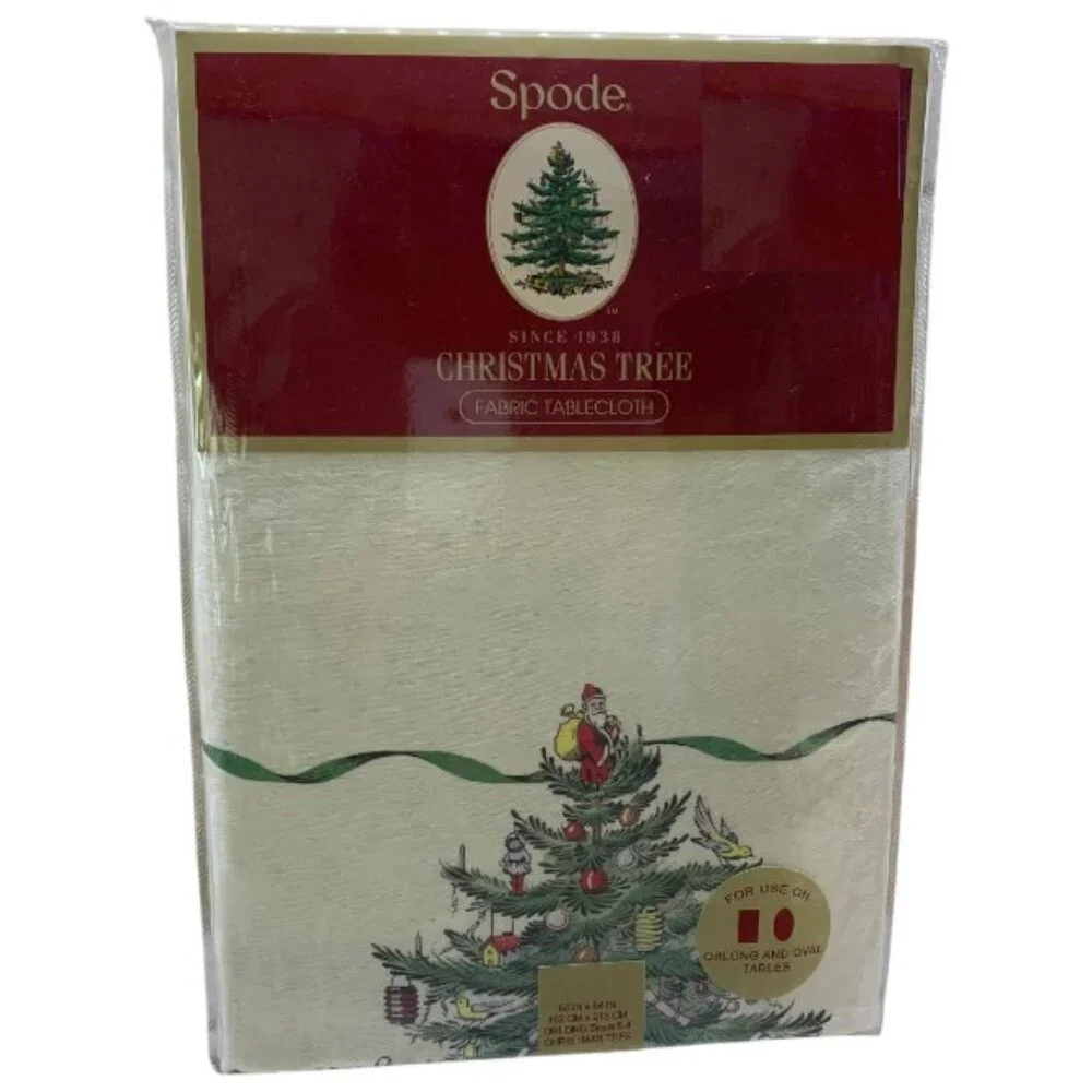 Spode Christmas Tree Tablecloth 60x84 NWT